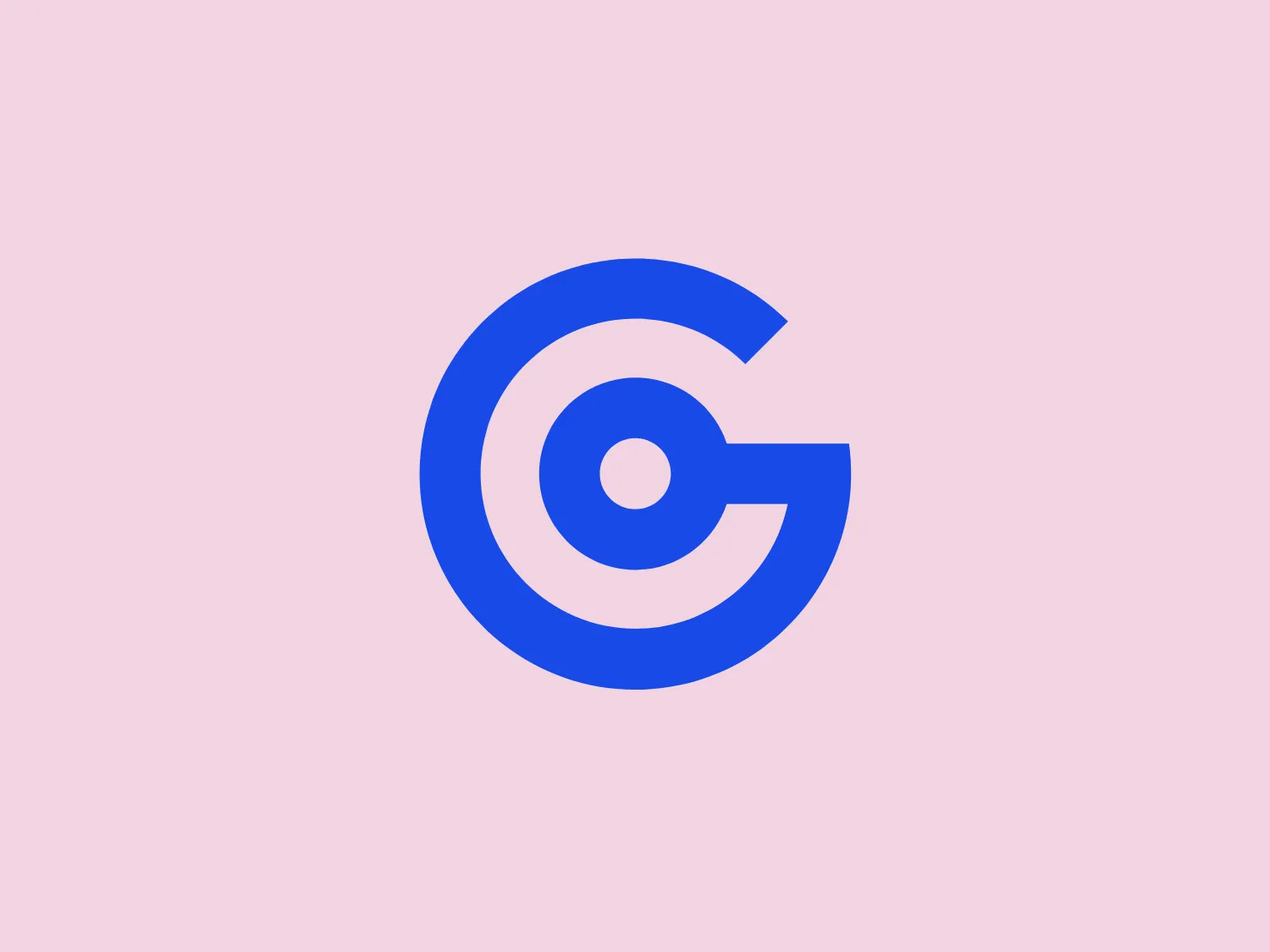 The logo for Growbots features a stylized, abstract letter "G" with a sleek and modern design. It is composed of two swirling elements, giving the impression of motion and a circular path. The bright, vivid blue color (#4285F4) gives it a lively and striking appearance, while the chunky line weight and spiral effect convey a sense of innovation and fluidity. The geometric nature of the logo is emphasized by a perfect circle dot at the center. The hexcode for the blue color is #4285F4.