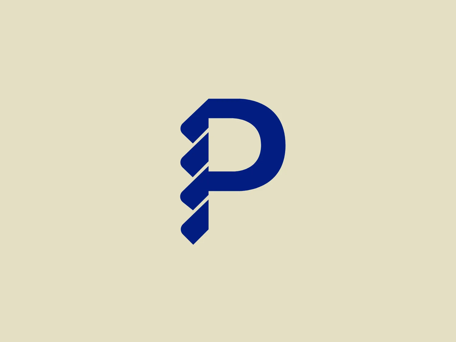 The Geneve Parking logo is a stylized letter "P" with a dynamic, modern look. It is comprised of bold geometric shapes, with a pronounced diagonal cut separating the spine and the circular body of the "P," which creates a sense of forward movement or progress. The two elements of the letter are connected by a tapering bridge giving an impression of depth and dimensionality. The logo uses a deep blue color that conveys professionalism and reliability. Considering the boldness of the Geneve Parking logo and its cool blue tone, a subtle and light background would complement it well without competing for attention.