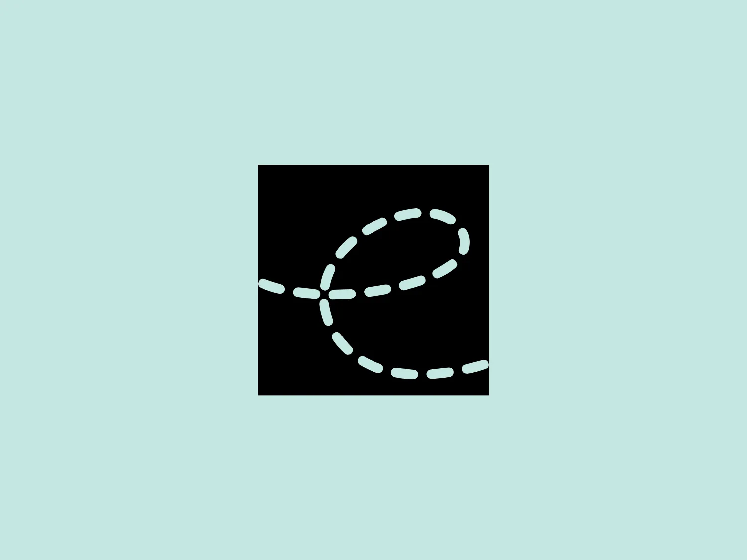 The image depicts a simplistic and modern logo featuring an abstract representation of a circular shape or orbit, constructed from a series of white dashed lines. The dots give the sense of motion or rotation and the breaks in the lines create dynamism, suggesting the concept of a path or cycle. The image maintains a clean and minimalistic design, using a stark contrast between the white dashes and the solid black background, emphasizing clarity and focus. The Ethical Clothing logo's aesthetic is versatile and could be associated with technology, science, or any field that values innovation and connection.