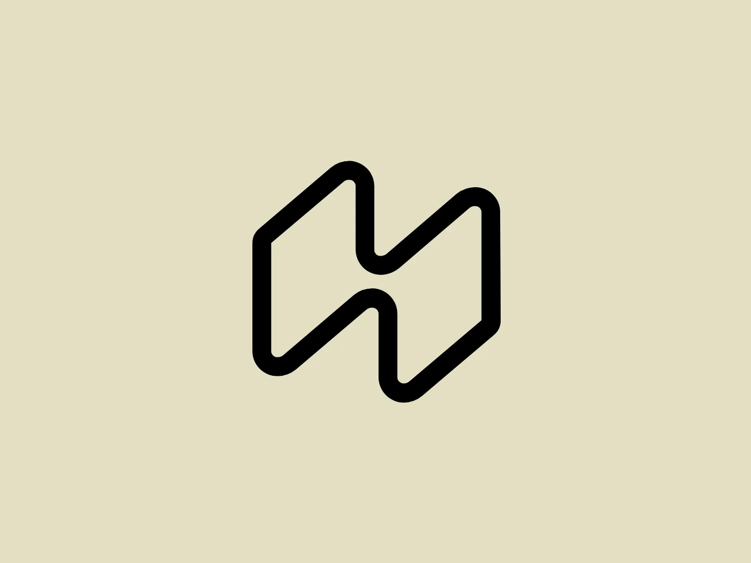 The Hapticmedia logo consists of an abstract, geometric design resembling an arrow or a fast-forward symbol, pointing towards the right. The design features two parallelograms with a shared border, conveying a sense of movement or progression. The logo utilizes a bold, black outline with a clean, minimalist aesthetic, resulting in a modern and versatile look suitable for various mediums. Its distinctive design is likely intended for high recognition value.