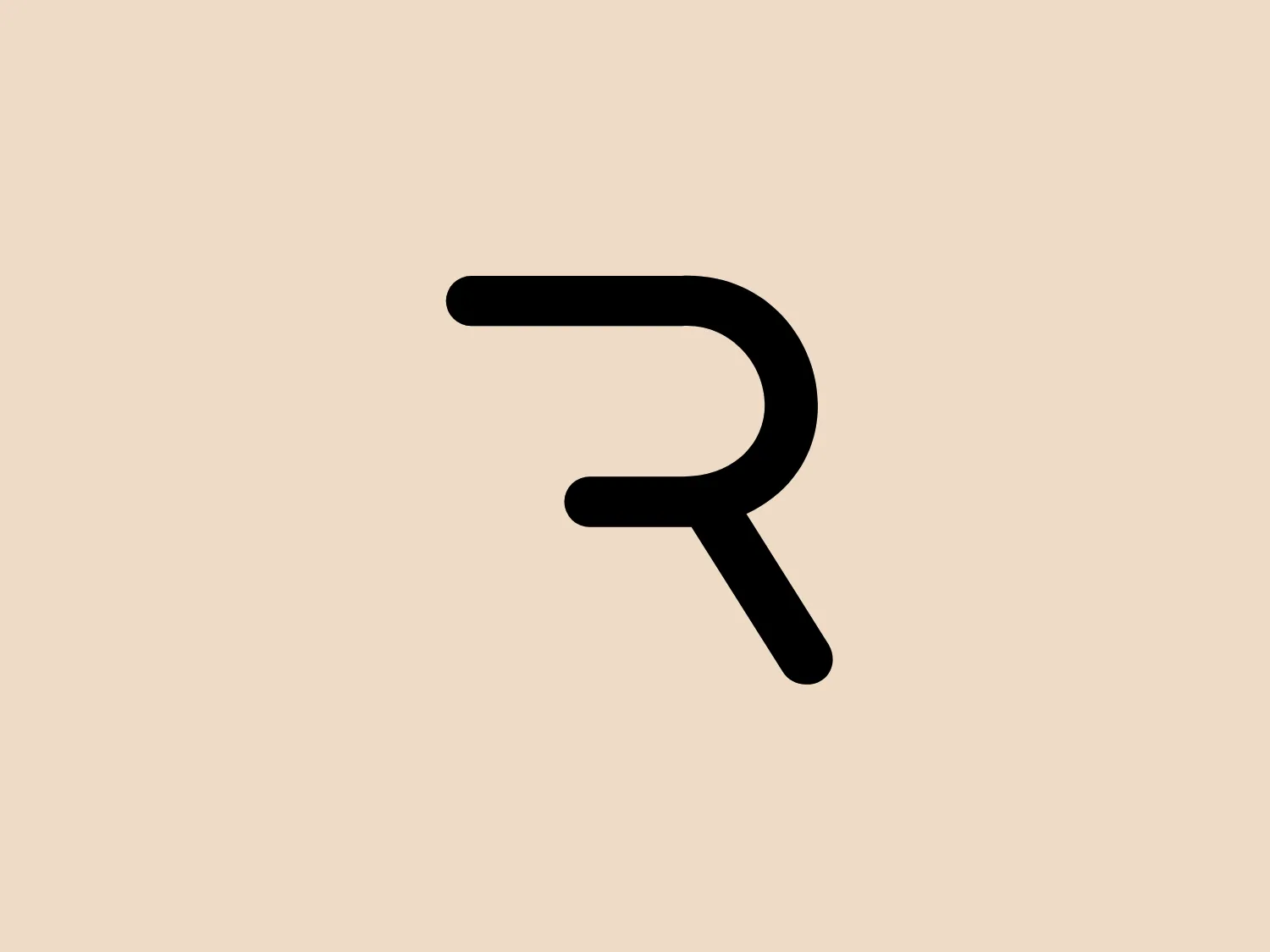 The Rive logo presents a stylized letter "R" in a bold and flowing design, blending sharp angles with a smooth, curved structure. With a modern and minimalist aesthetic, the logo exclusively utilizes black color to establish a striking contrast. Its dynamic appearance suggests motion and transformation, accentuated by a unique twist where the leg of the "R" meets the bowl, resulting in a memorable shape. Given the black color and minimalist design, a subtle background color would perfectly complement its striking look.