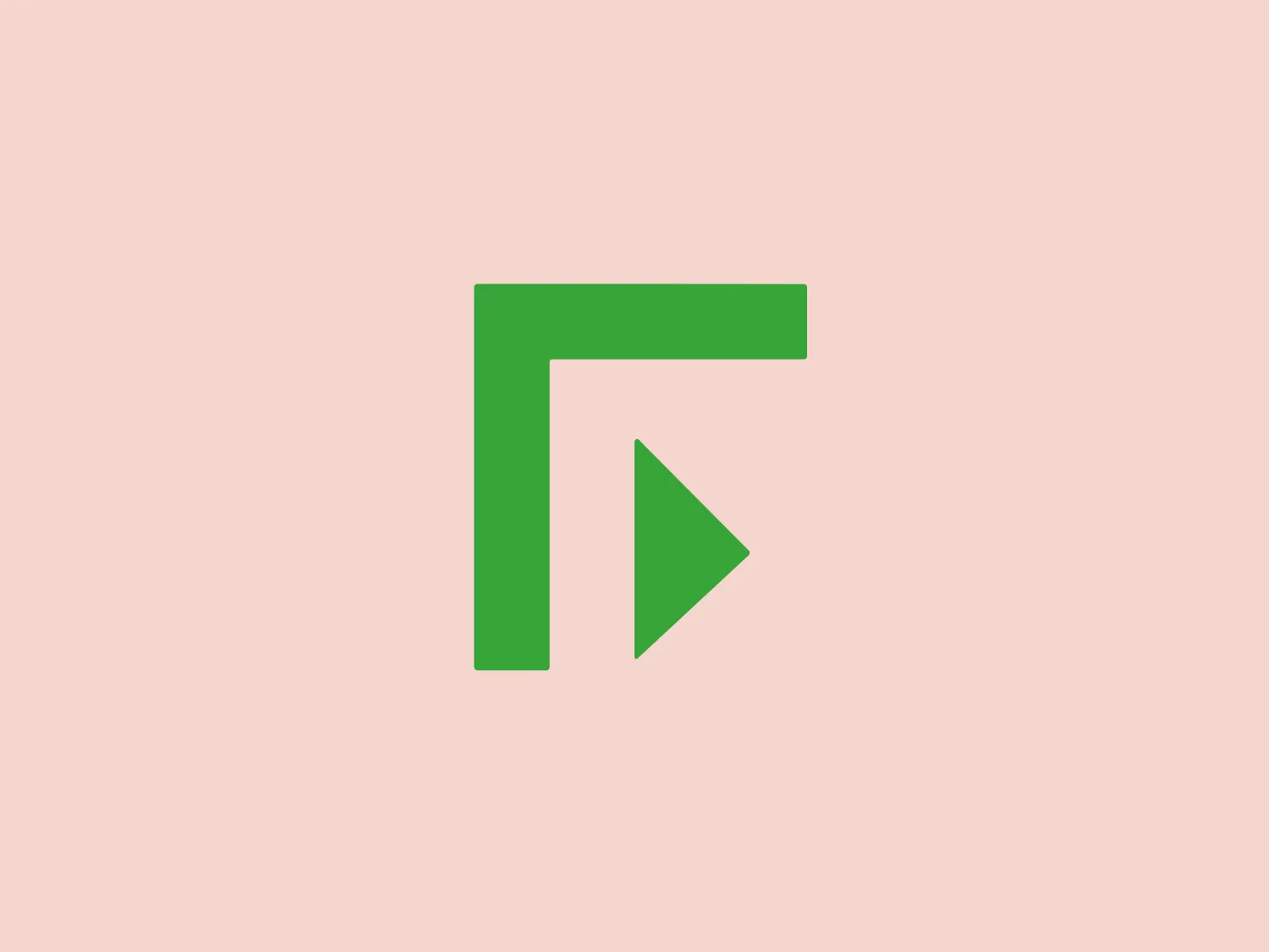 The logo presented is composed of two distinct geometric shapes: an uppercase letter 'F' and a right-facing triangular play symbol, filled with a vibrant green color. The 'F' is designed with clean, bold lines, and the triangular play symbol fits neatly into the negative space created by the 'F's lower right part. This clever use of space suggests motion or activation, implying that the 'F' could represent functionality or forward movement. The overall design is modern, minimalistic, and conveys a sense of dynamism and innovation.