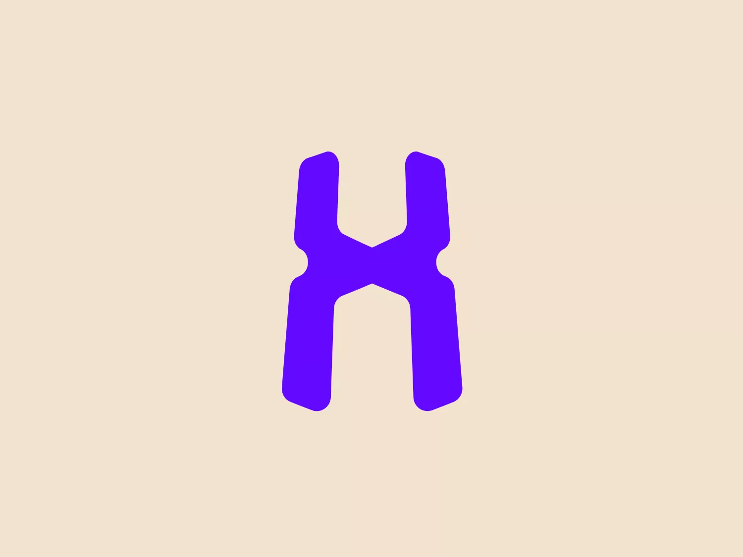 The logo of HUMAN Protocol features a sleek, abstract design of the letter "H". The bold, rounded lines of the "H" exude a friendly and approachable vibe, while the sharp angles at the terminals convey a sense of precision and modernity. Its vibrant, rich purple color stands out, representing creativity, royalty, and luxury. The simplicity of the design ensures easy recognition and effectiveness for branding purposes.