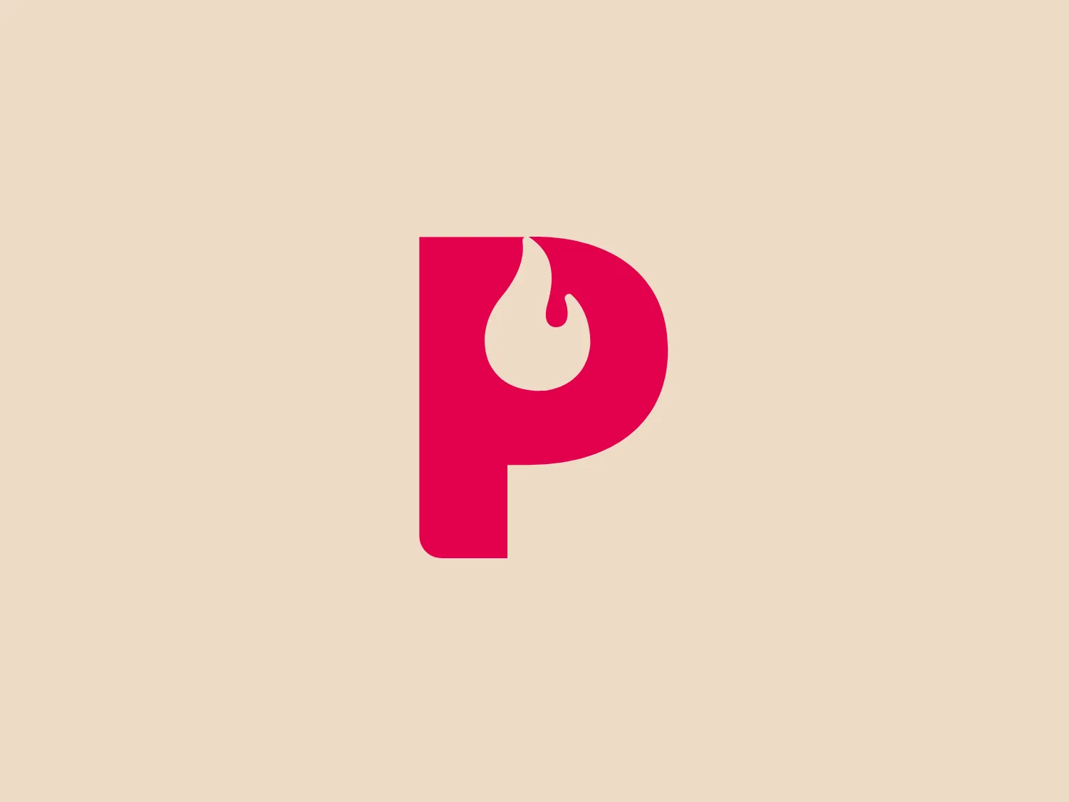 The Pride logo showcases a powerful, magenta "P" with a dynamic flame-like form along its spine, evoking a strong sense of energy and motion. The color is a vivid, deep pink with a touch of red, exuding a passionate and vigorous vibe. The overall look is modern and minimalistic, utilizing negative space to create the flame, while also hinting at transformation or the spark of an idea. This simple and versatile design can be effectively used across different mediums.
