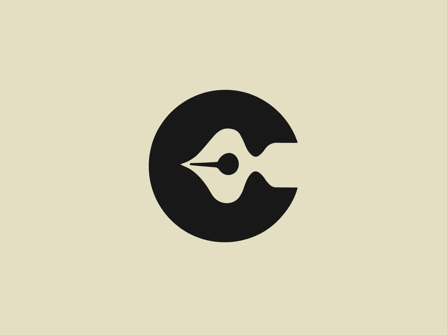 The Caliber Comics logo showcases a bold, white abstract symbol at the center of a vibrant red circular background. The symbol, resembling a stylized eye or possibly a winged object, exudes a dynamic and fluid appearance. Its lines seamlessly integrate a shape that could suggest motion or vision, both central to the overall impact of the design. The starkly contrasting white-on-red color scheme makes the logo pop and imbues it with a sense of energy and urgency. The simplicity of the logo lends it a modern and clean aesthetic.