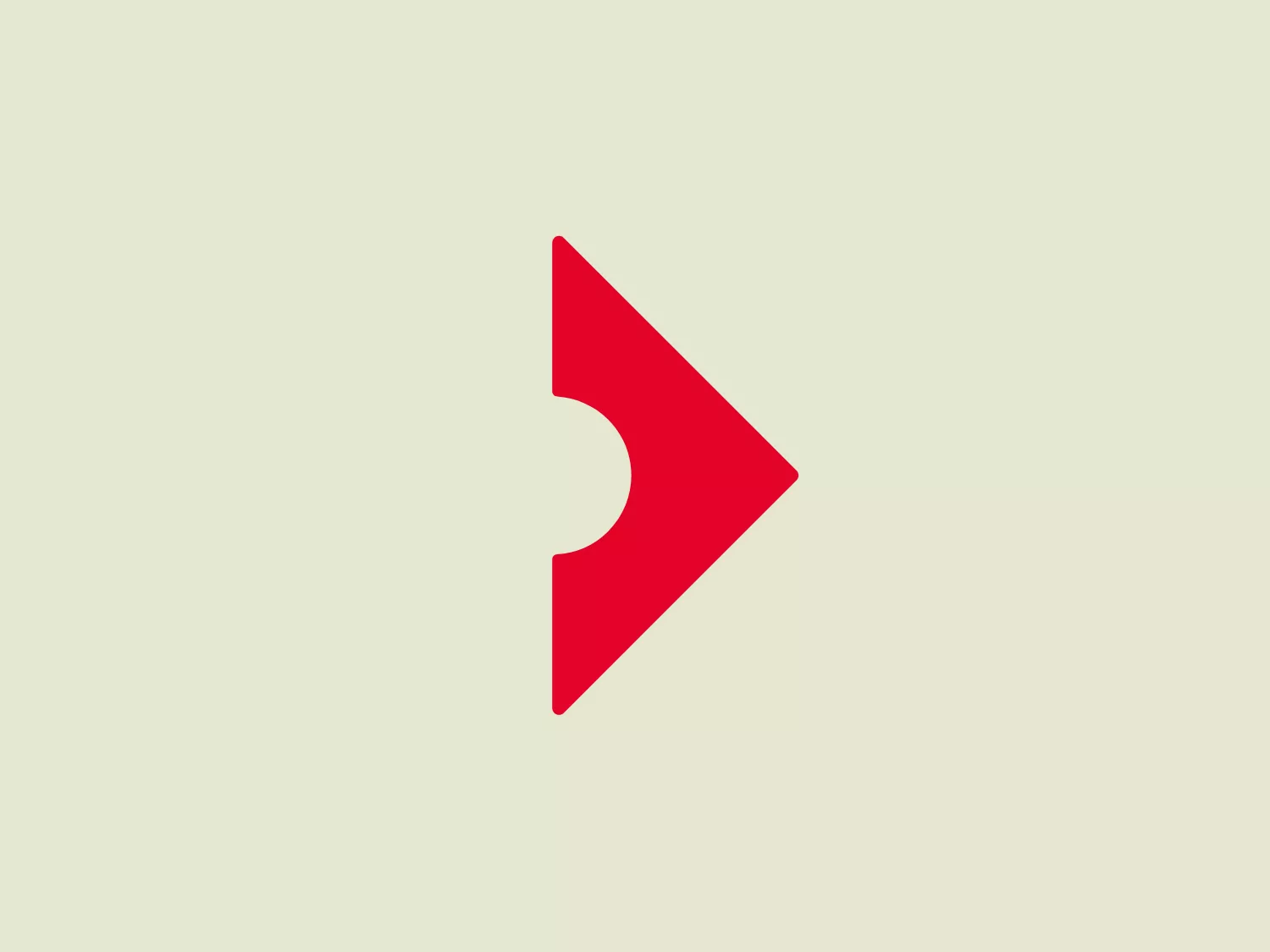 The Andrews Property logo showcases a bold, solid red arrowhead with a stylized negative space in the shape of a crescent moon carved out from its center-left side. The sharp angles and dynamic design symbolize progress and direction, while the modern, clean aesthetic allows for easy recognition and versatile application across various media.