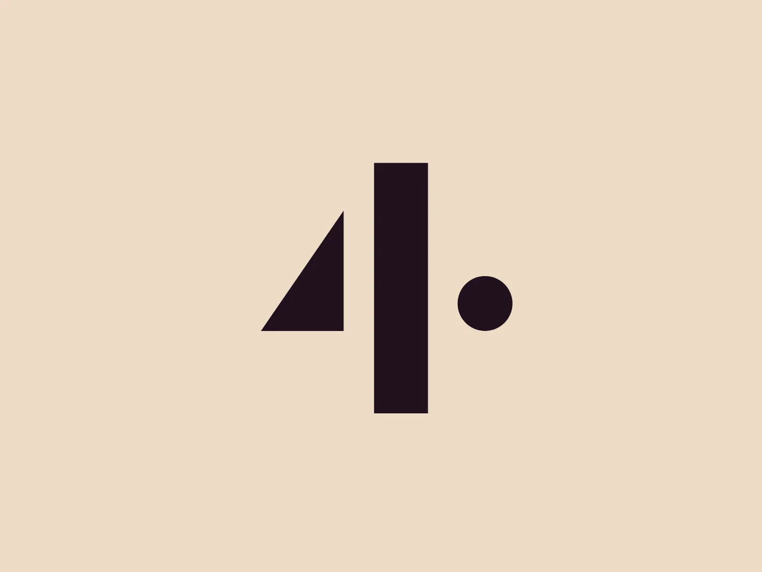 The SpielPlan4 logo showcases a sleek and modern stylized numeral '4' in a bold, sans-serif typeface. It is accented by a dot to the right, creating a contemporary and professional brand identity. The deep, rich, dark purple or blackish hue adds sophistication to the design, while the well-balanced negative space highlights its geometric nature.
