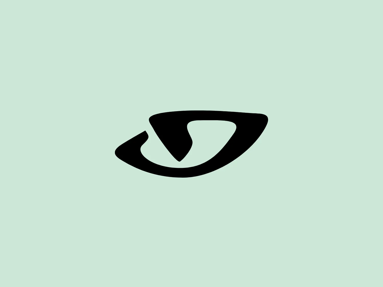 The Giro logo is a stylized, abstract design composed of bold, black curves and angles forming a dynamic shape or a stylized eye. The minimalist design has a modern and versatile look, suggesting motion or progressiveness.