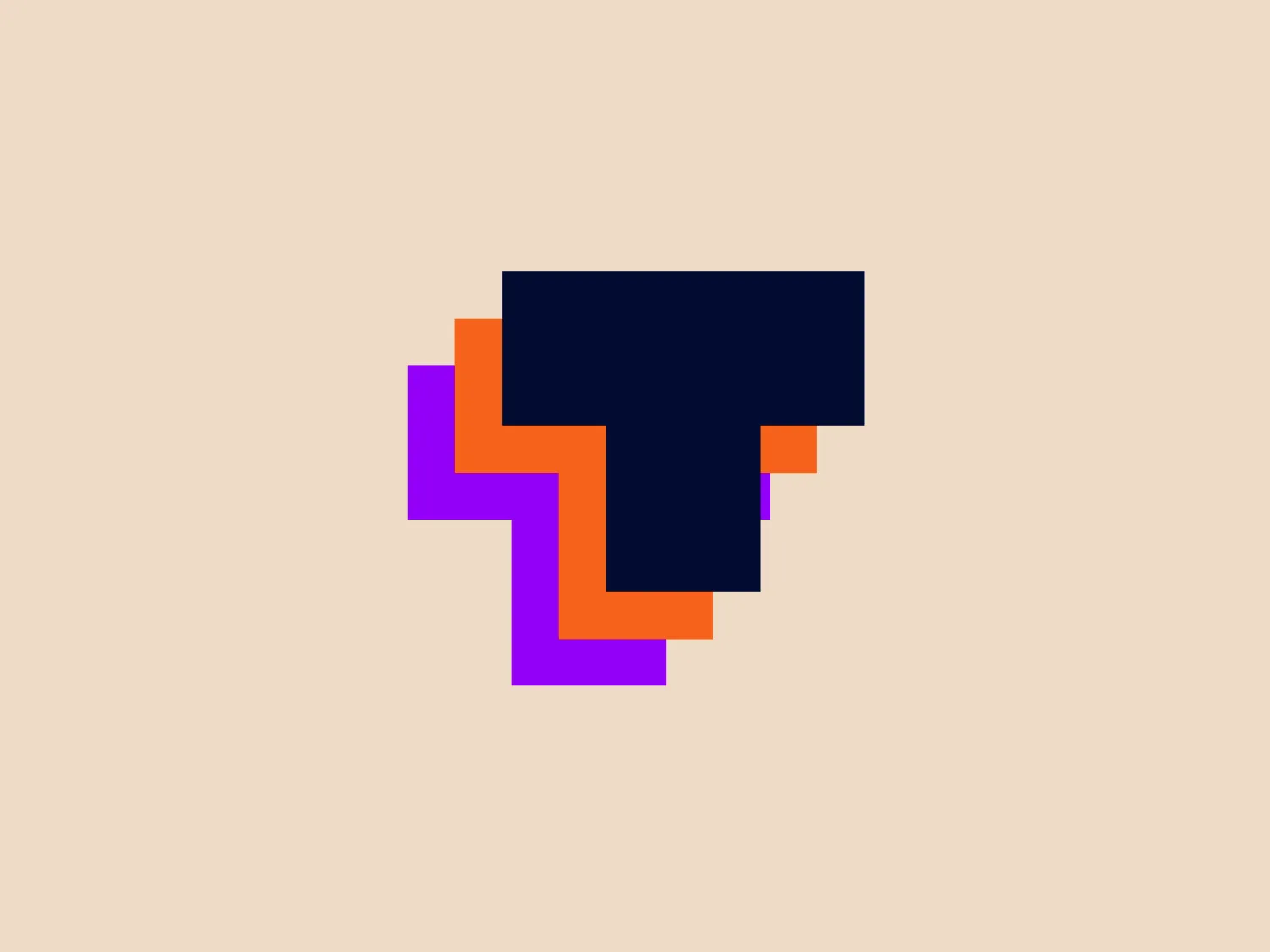 The Thrasio logo features a modern, stylized, abstract design with interlocking geometric shapes in a bold color palette of deep blue (#000080), vibrant orange (#FFA500), and lively purple (#800080). The combination of sharp angles and clean lines gives the appearance of a continuous, maze-like structure, suggesting movement and connectivity.