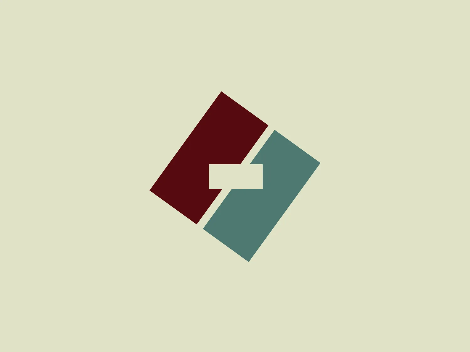 The Holyman logo is a stylized, geometric design consisting of two overlapping diamond shapes with a negative space in the center that creates a dynamic, forward-moving arrow. The diamonds are colored in dark maroon and teal, with the maroon diamond positioned in the upper left and the teal diamond in the lower right. The sleek lines and modern color palette give the logo a professional and contemporary aesthetic. The use of negative space for the arrow is a clever and subtle design choice, imbuing a sense of motion and progress.