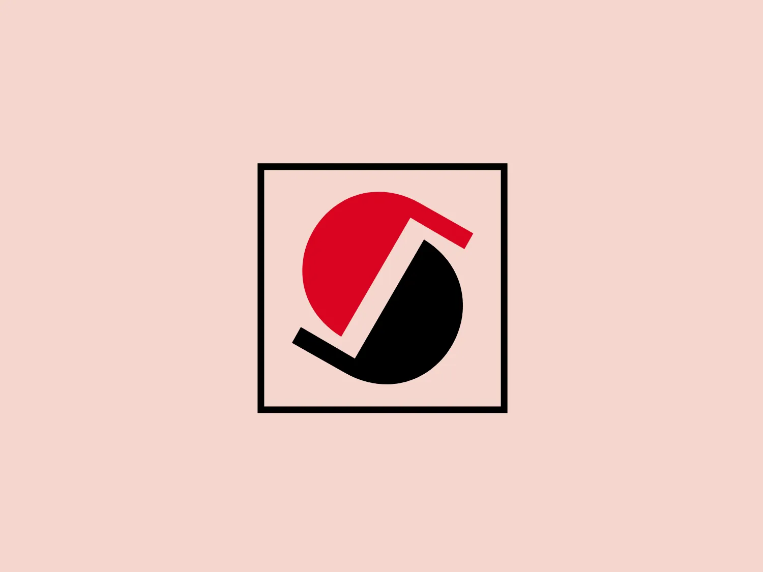 The Schäfer & SIS Interlogistik logo showcases a modern and geometric aesthetic with a stylized representation of the letter 'E'. It consists of a red semicircle, a black quarter circle, and a white diagonal line, creating an abstract 'E'. The bold contrast of colors and clever use of negative space within a thin black square border command attention and add sophistication to the design.