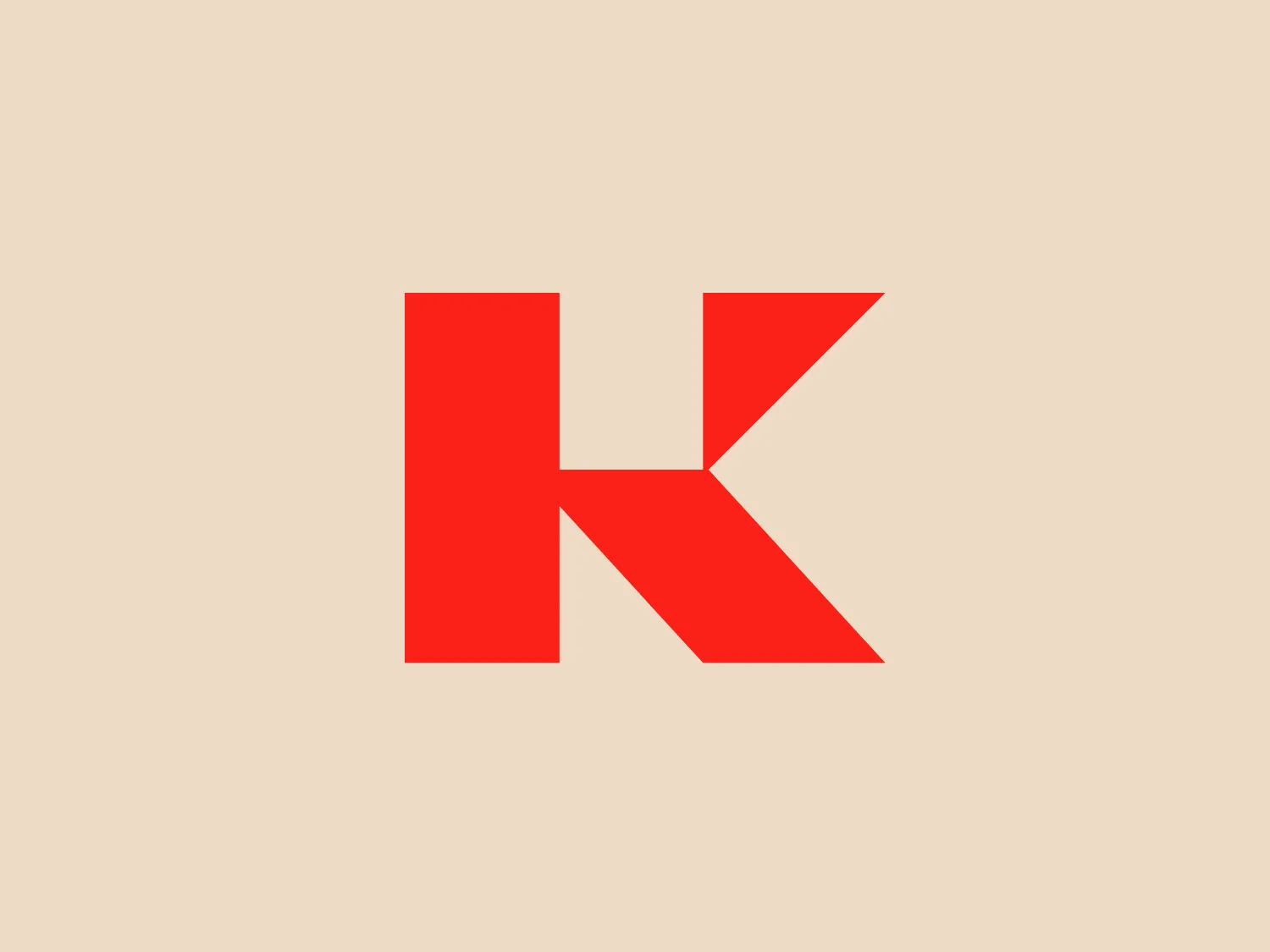 The Kobalt logo features a stylized letter "K" created from two geometric shapes - a solid rectangle and an asymmetrical triangle. The vivid red color with a flat, matte finish presents a modern and simplistic aesthetic that is both bold and easily identifiable. The logo's straight edges and sharp angles convey precision and professionalism.