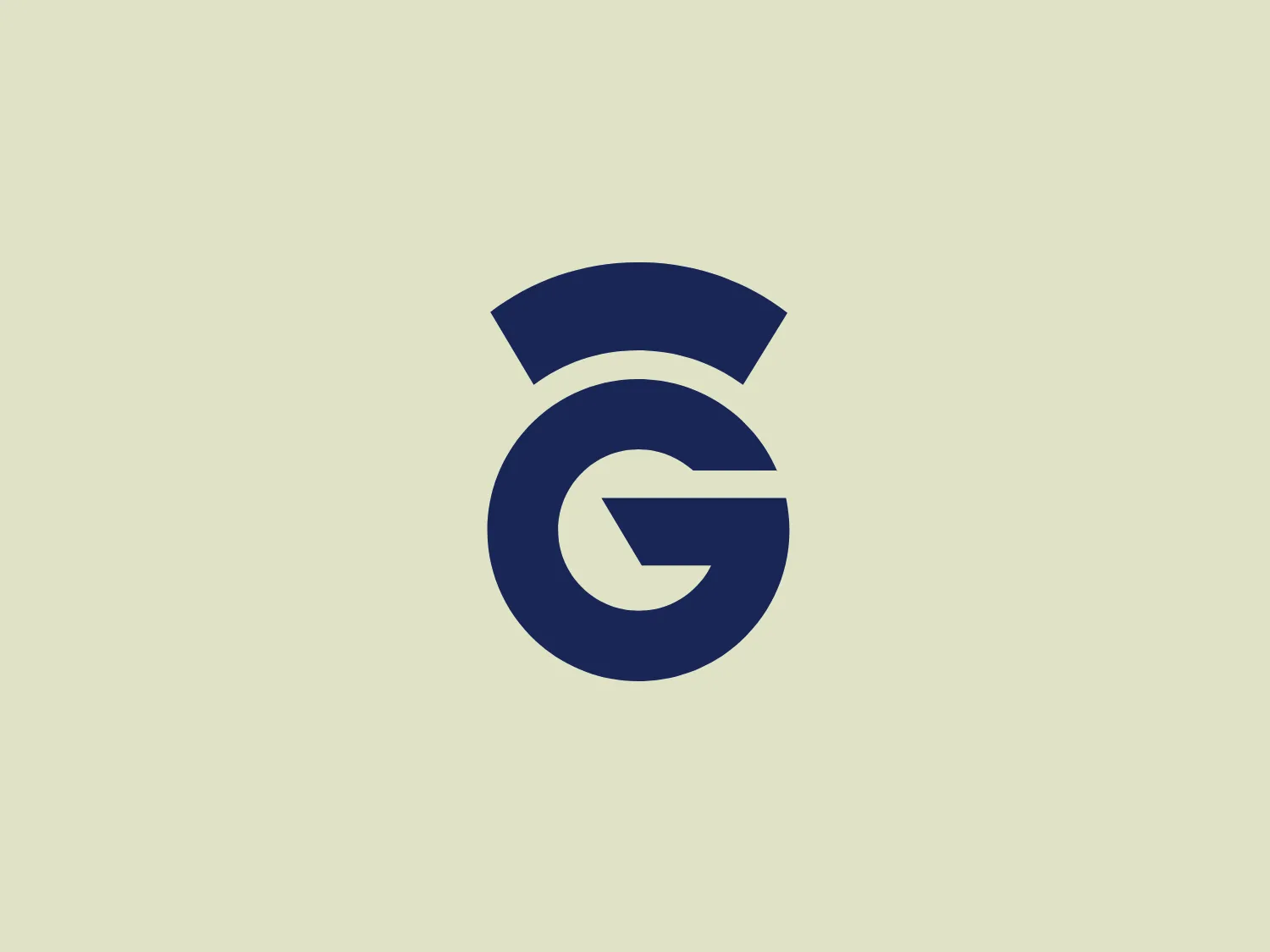 The Glasgow Airport logo showcases a deep blue, stylized letter G in a bold, modern font with geometric qualities. The top of the letter forms a sweeping, circular shape, while the bottom features a curling tail. Above the letter, there is a partial arc symbolizing movement or a protective umbrella, contributing to its professional and contemporary appearance.