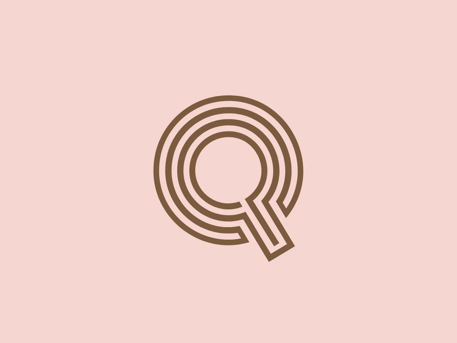 The Quay Perth logo displays a minimalist and modern stylized representation of the letter 'Q'. It consists of concentric circles getting progressively thicker towards the center, with a straight line intersecting the circles on the right to complete the letterform. Rendered in a monochromatic light brown or tan color, the design suggests sophistication and simplicity. The logo maintains a focus on the elegant rendition of the letter 'Q', with no additional embellishments, and is best suited for a pale background to provide a soft contrast.