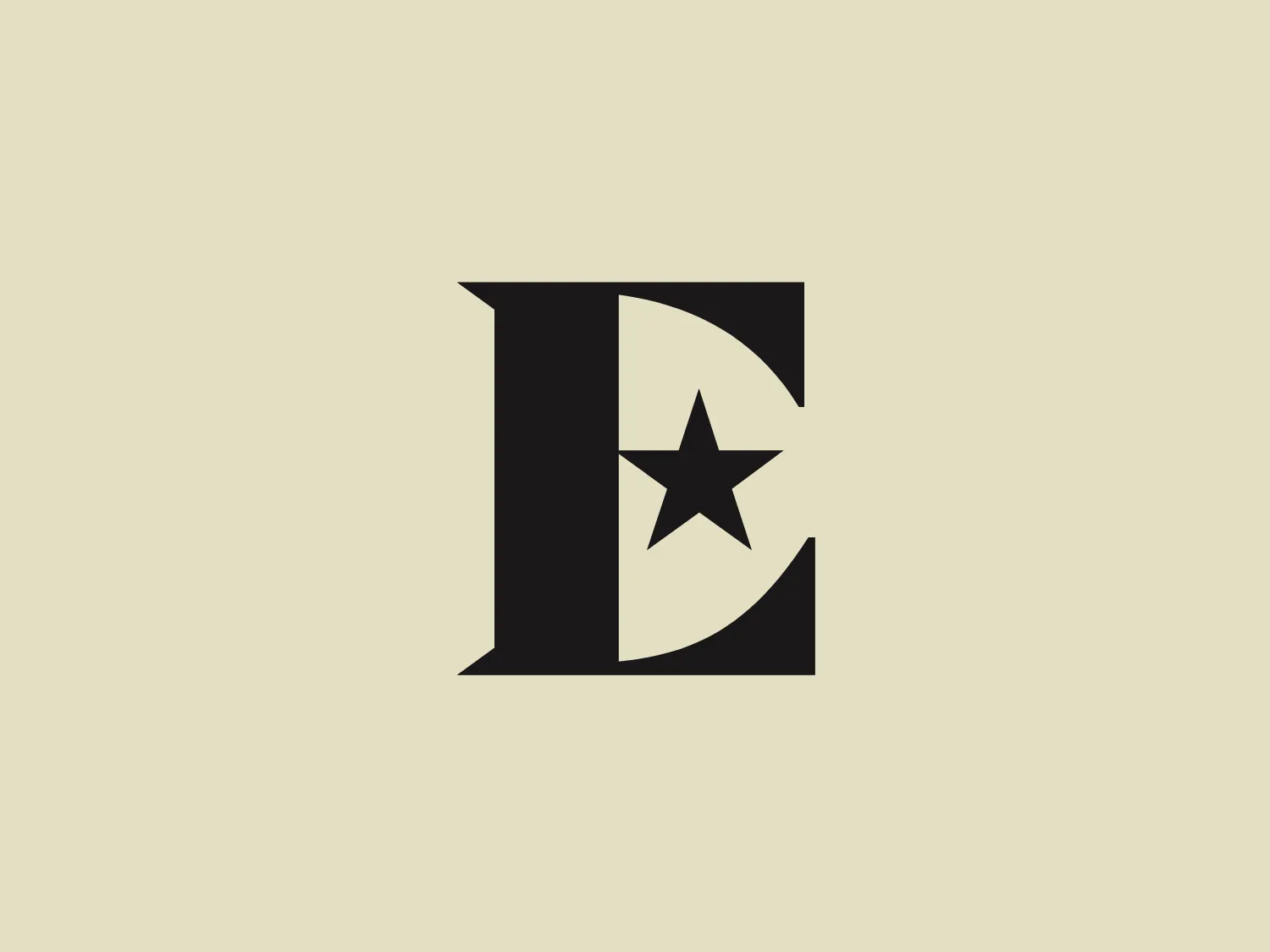 The image depicts a bold, two-dimensional logo consisting of a stylized letter "D" in black color, featuring sharp, clean edges and a modern sans-serif typeface. Within the negative space of the letter, there is a five-pointed star, also in black, which aligns perfectly with the diagonal line of the "D," creating a dynamic interplay between the letter and the star. The overall design aesthetic is sleek, professional, and symmetrical, suggesting a sense of precision and excellence. The Elton John logo's sharp contrast between black and white makes it versatile and striking.