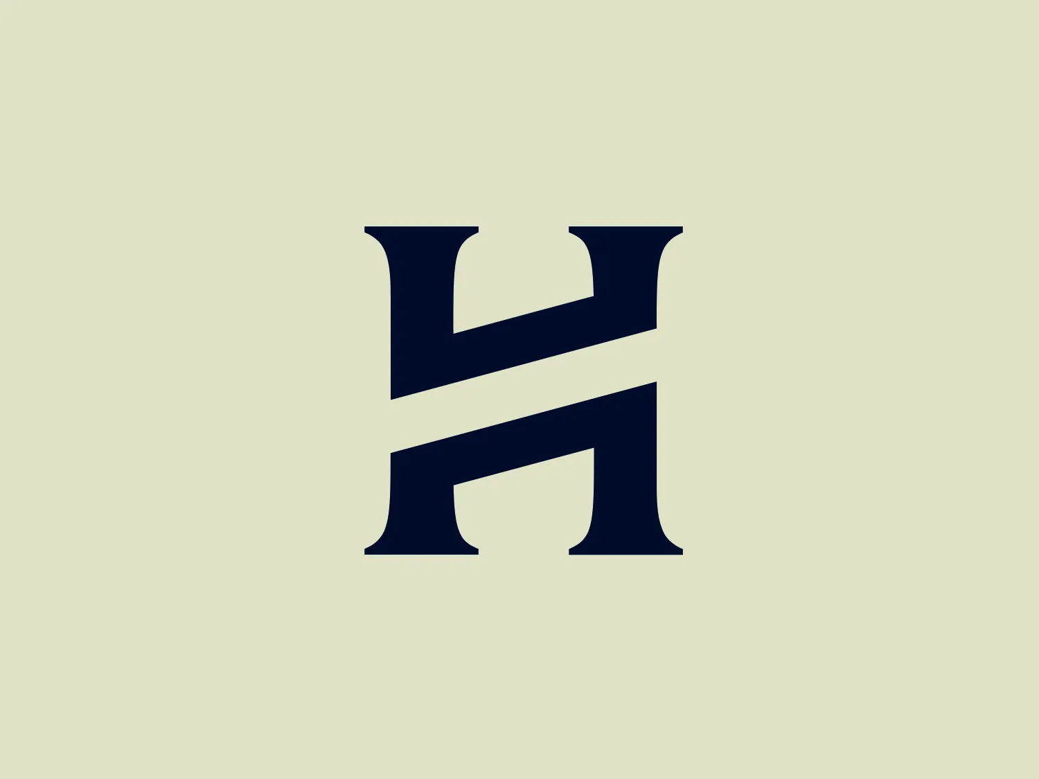 The logo for Head Wines showcases a stylish and bold navy blue capital letter "H." The serif-styled letter is adorned with a unique crossbar, adding a modern twist to the classic form. The design exudes professionalism and sophistication, with a touch of luxury and stability, making it an ideal representation for a brand aiming to convey established credibility and high-end services.